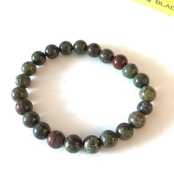Dragon Blood Jasper 8mm Beaded Bracelet 7.48 Inch - Picture 3 of 11